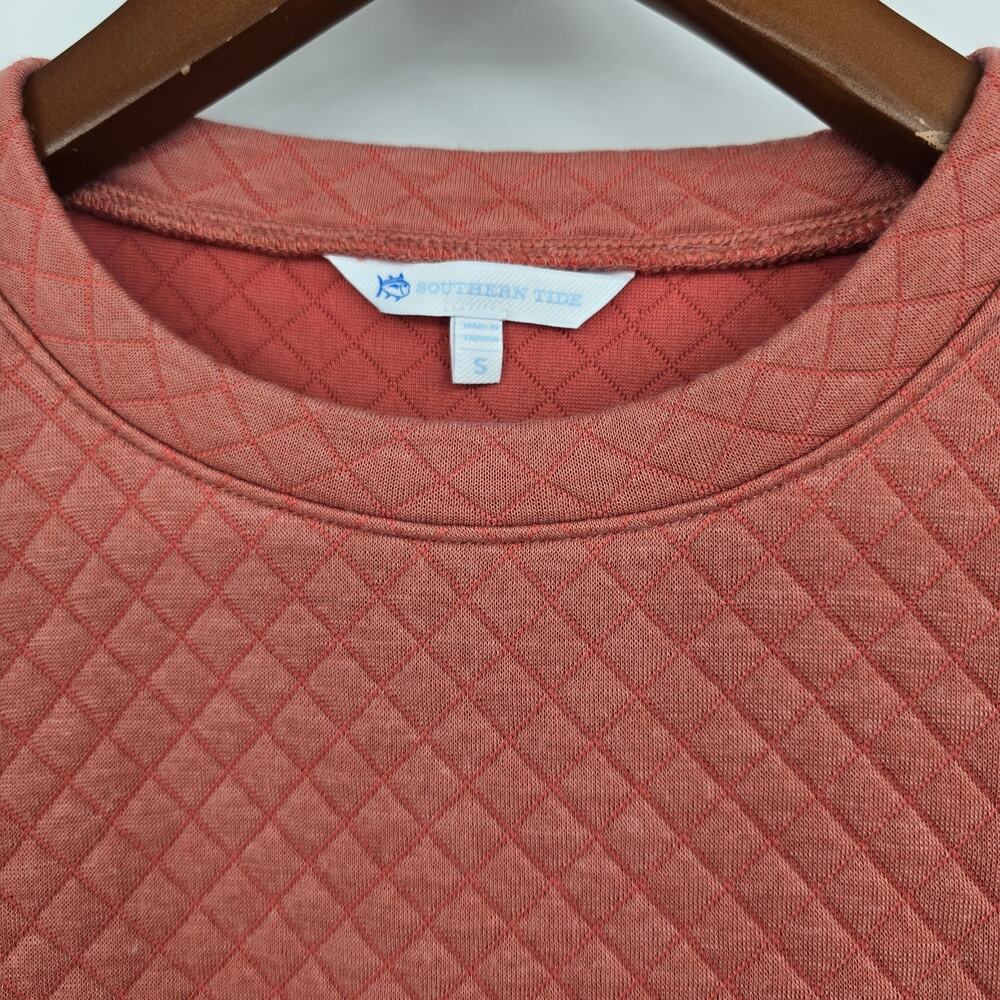 Southern Tide Milani Quilted Knit Dress Small‎ Rust Brick Long Sleeve Shift - Picture 3 of 7